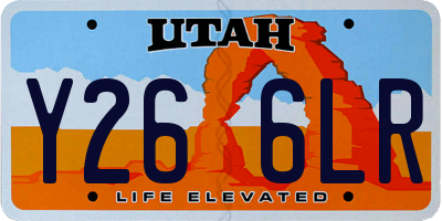 UT license plate Y266LR