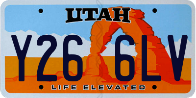 UT license plate Y266LV