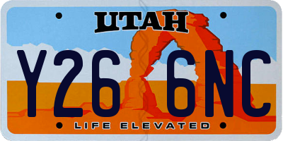 UT license plate Y266NC