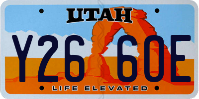 UT license plate Y266OE