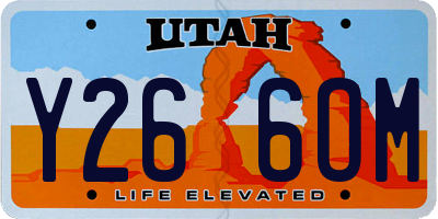 UT license plate Y266OM