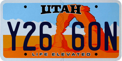 UT license plate Y266ON