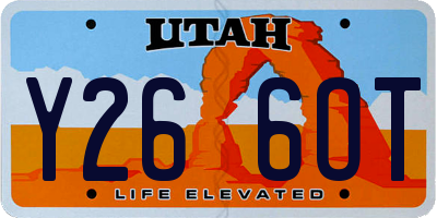 UT license plate Y266OT