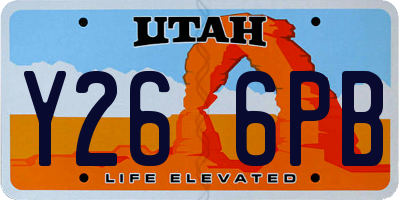 UT license plate Y266PB