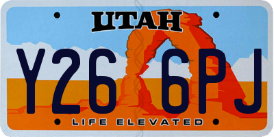 UT license plate Y266PJ