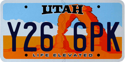 UT license plate Y266PK