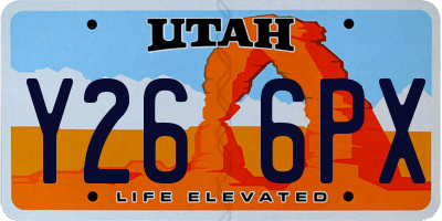 UT license plate Y266PX