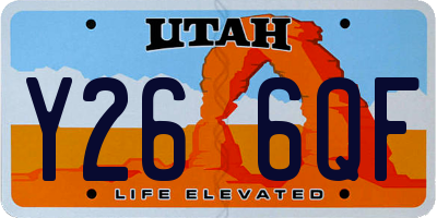 UT license plate Y266QF