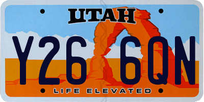 UT license plate Y266QN