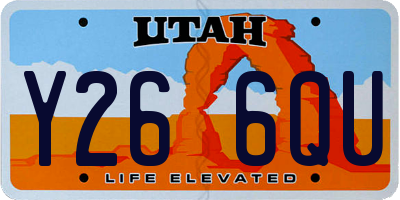 UT license plate Y266QU