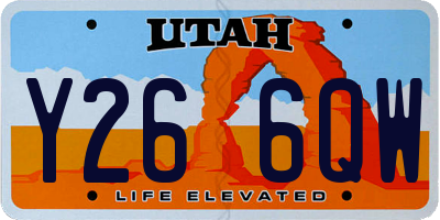 UT license plate Y266QW