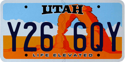 UT license plate Y266QY