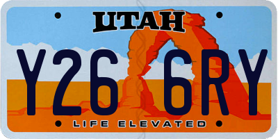 UT license plate Y266RY