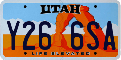 UT license plate Y266SA