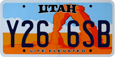 UT license plate Y266SB