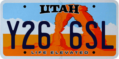 UT license plate Y266SL