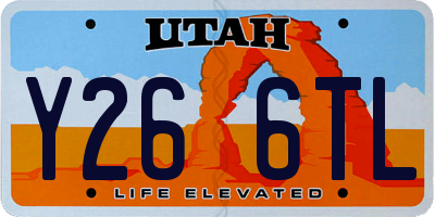 UT license plate Y266TL