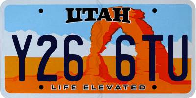 UT license plate Y266TU