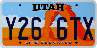 UT license plate Y266TX