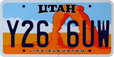 UT license plate Y266UW