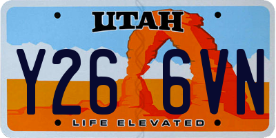 UT license plate Y266VN