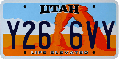UT license plate Y266VY