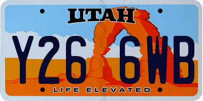 UT license plate Y266WB