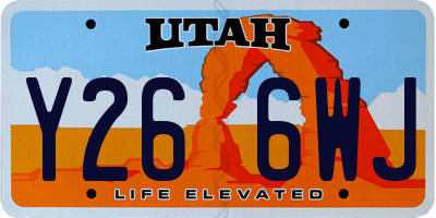 UT license plate Y266WJ