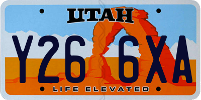 UT license plate Y266XA