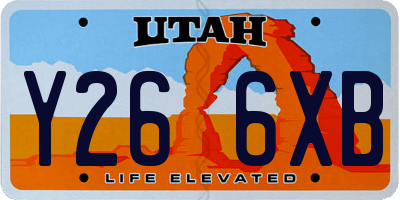 UT license plate Y266XB