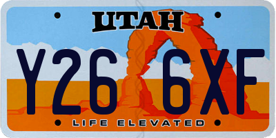 UT license plate Y266XF