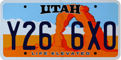 UT license plate Y266XO