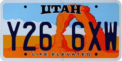 UT license plate Y266XW