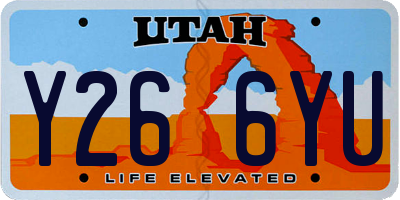 UT license plate Y266YU