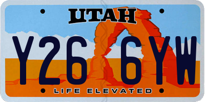UT license plate Y266YW