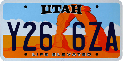 UT license plate Y266ZA