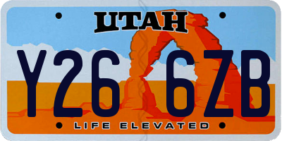 UT license plate Y266ZB