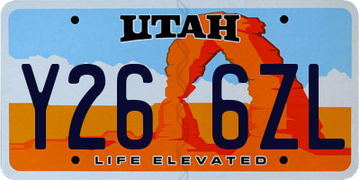 UT license plate Y266ZL