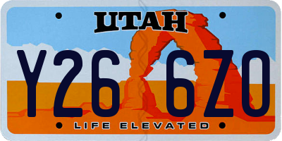 UT license plate Y266ZO