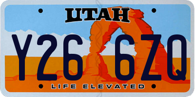 UT license plate Y266ZQ