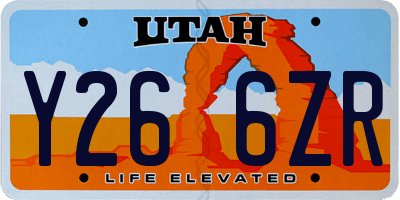 UT license plate Y266ZR