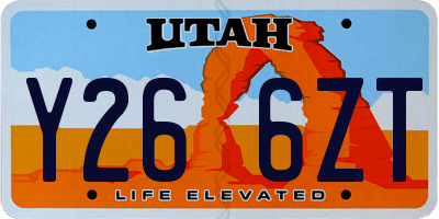 UT license plate Y266ZT