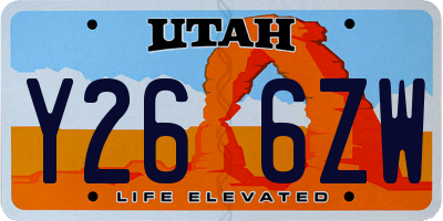 UT license plate Y266ZW