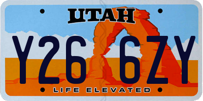UT license plate Y266ZY