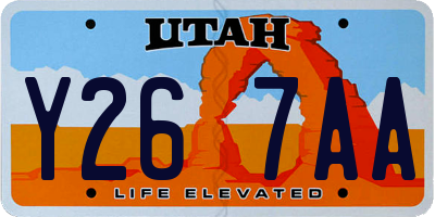 UT license plate Y267AA