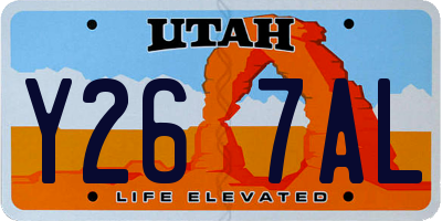 UT license plate Y267AL