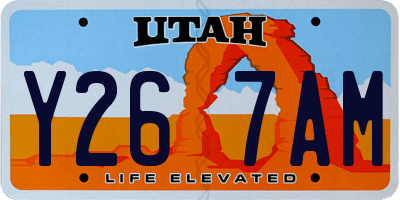 UT license plate Y267AM
