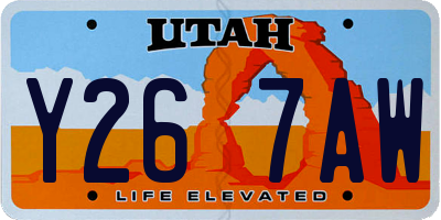 UT license plate Y267AW