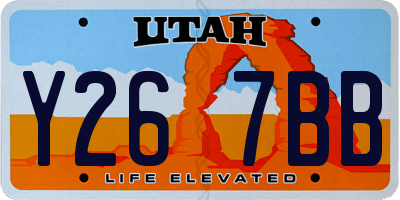 UT license plate Y267BB