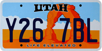 UT license plate Y267BL